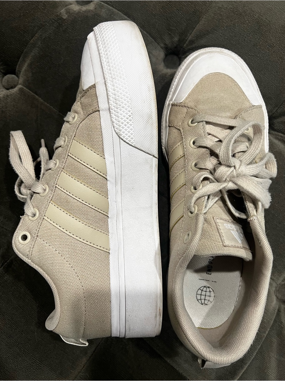 adidas Bravada 2.0 Platform Sneakers in Beige & White